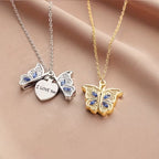 Stylish Classic Openable Butterfly Heart Pendant Necklace