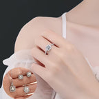 Jewelry Set Including a Sparkling Necklace, Earrings, And a Ring