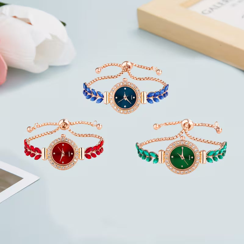 Ladies' Leaf and Feather Bracelet Watch