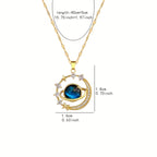 Dreamy Planet Moon Pendant Necklace,