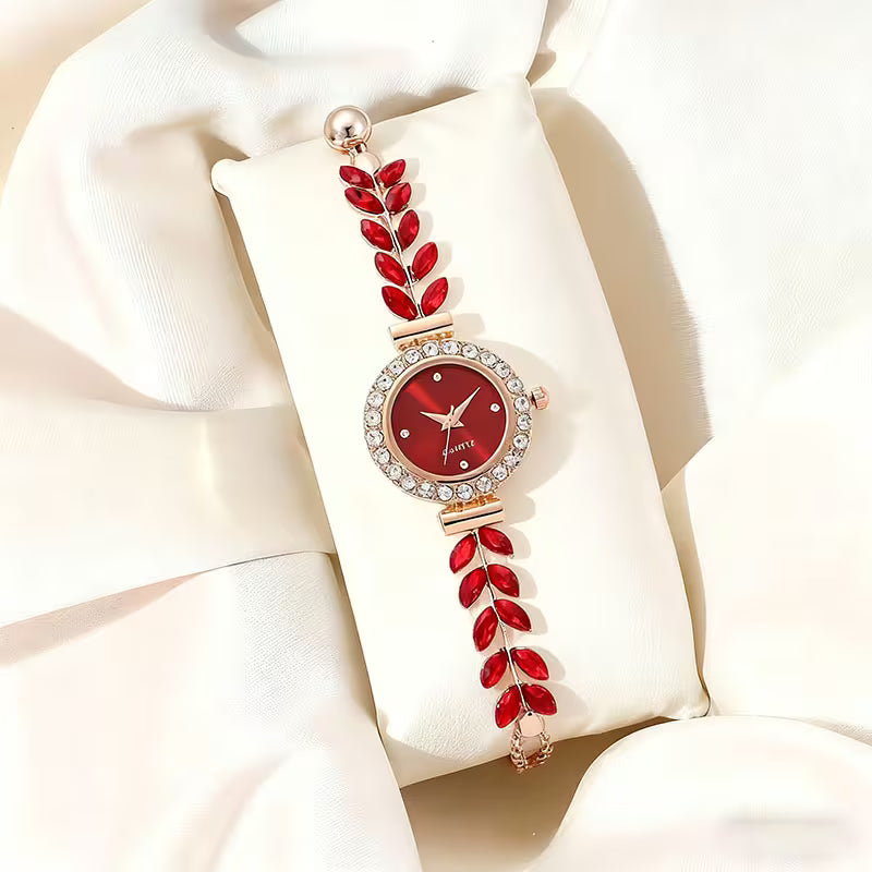 Ladies' Leaf and Feather Bracelet Watch
