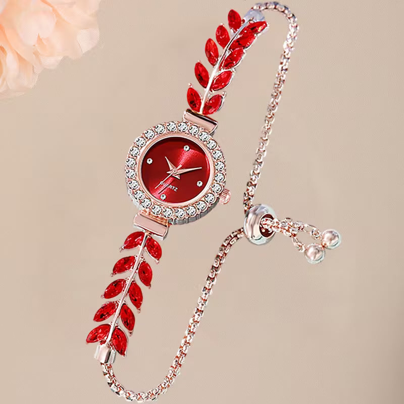 Ladies' Leaf and Feather Bracelet Watch