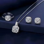Jewelry Set Including a Sparkling Necklace, Earrings, And a Ring