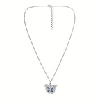 Stylish Classic Openable Butterfly Heart Pendant Necklace