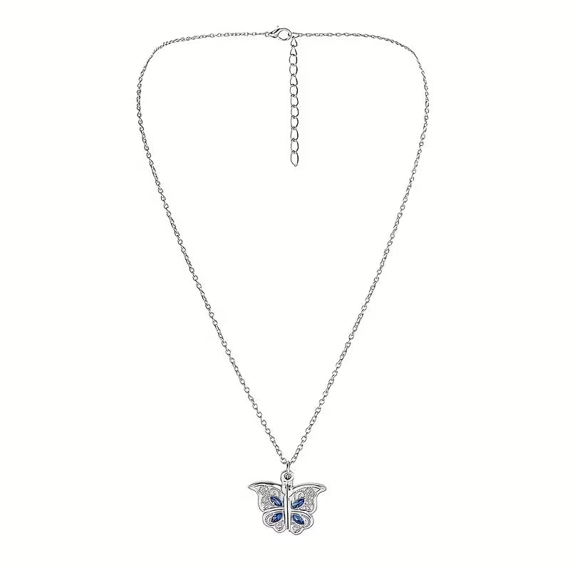 Stylish Classic Openable Butterfly Heart Pendant Necklace